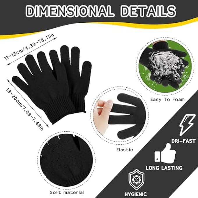 Sibba 3 Pcs Exfoliating Body Scrubber Bath Gloves Set Back Scrubber Shower Towel Double Sided Bath Gloves for Exfoliator, Back Washer for Body Scrub, Remove Dead Skin - Image 3